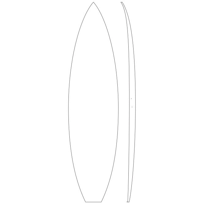 6'2 Wooden Shortboard Foam Core