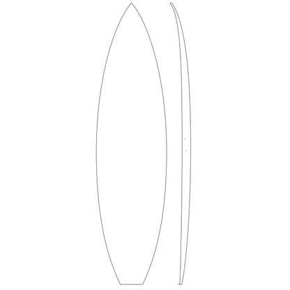 6'2 Wooden Shortboard Foam Core