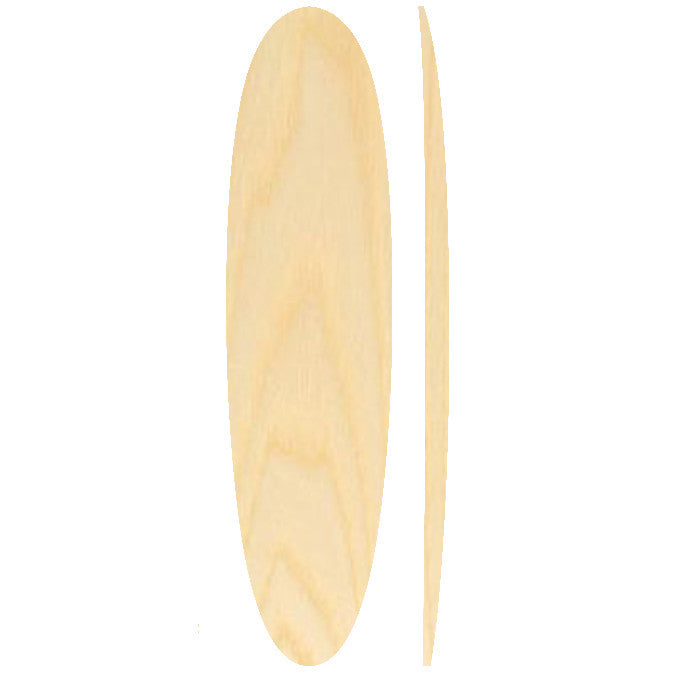 7'4 Egg (Round Tail) Wooden Surfboard Foam Core