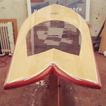 Fish Hollow Wooden Surfboard