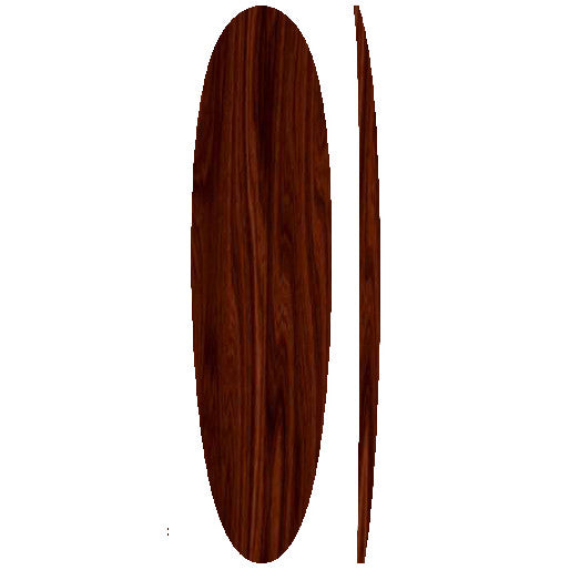 7'4 Egg (Round Tail) Wooden Surfboard Foam Core