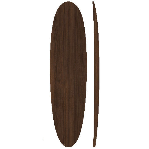 7'4 Egg (Round Tail) Wooden Surfboard Foam Core