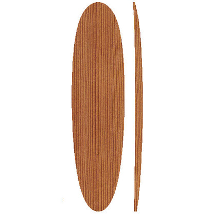 7'4 Egg (Round Tail) Wooden Surfboard Foam Core